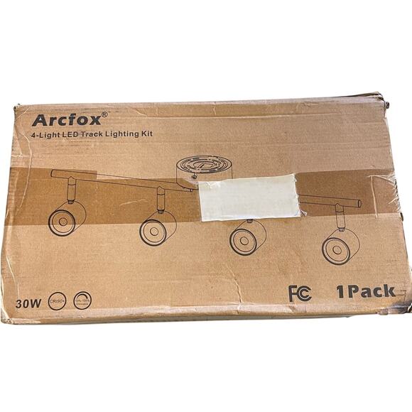 Arcfox 4 Light LED Track Lighting Kit 4 Head Dimmable Narrow Ceiling Light NWT - Picture 1 of 5